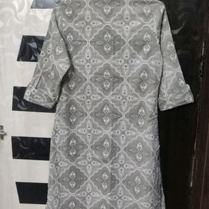 Gray Colored Straight Kurta