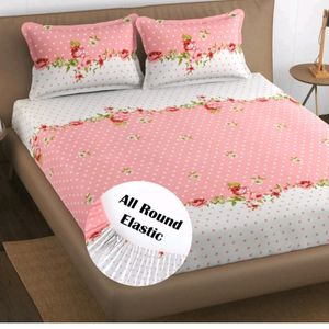 Combo Of5 Elastic Bedsheets With Pillow Cover