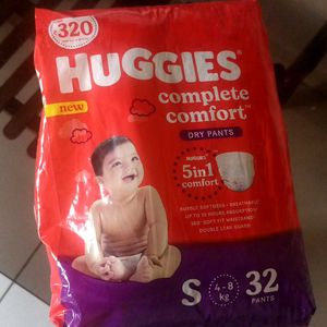 Huggies Diapers 4-8 Kg (32 Pants)