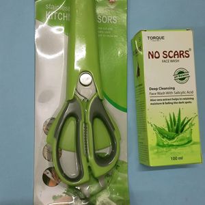 100% New Kitchen Scissors ✂️+ Face Wash