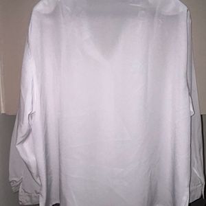 WHITE SATIN SHIRT With Shoulder Pads