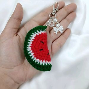 ⊹˚₊ cute crochet watermelon keychain ₊˚⊹