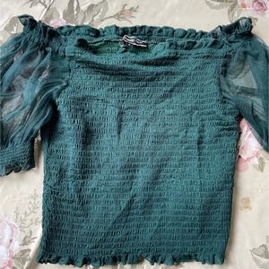 Dark Green Crop Top