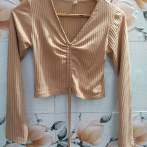 Nude Knot Crop Top For Women