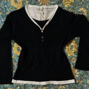 Black Colour Sweatshirt Type Top