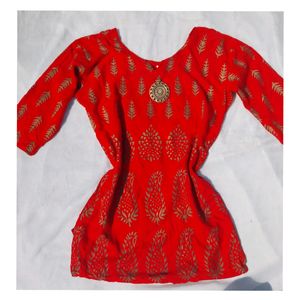 Red Short Kurti/Top