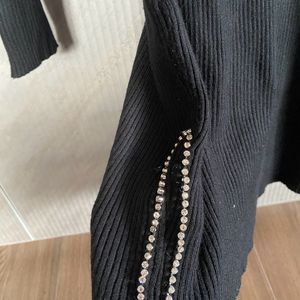 Rhinestone Black Dress