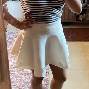 White Colour Scuba Skirt