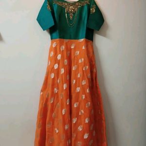 Orange Ethnic Gowns For Women