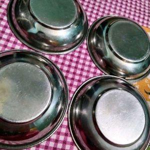 Combo Of 4 Halwa Plates (Small Steel Bowl/Plates)