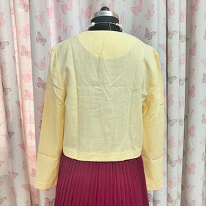 Yellow Crop Blazer Shirt