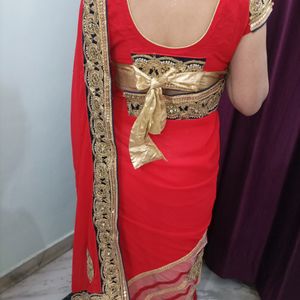 Knot Blouse Saree