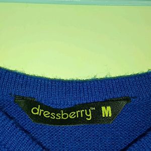 Dress berry Women Blue Solid Sweater