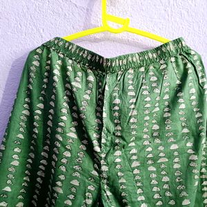 Pure Cotton Olive Green A Line Kurta Pant