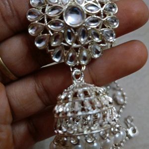 Beautiful Silver Colour Stone Earrings ✨