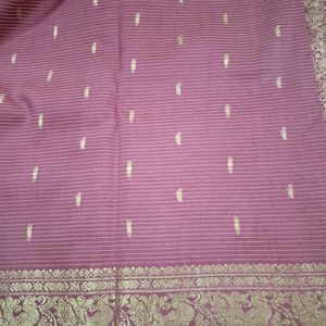 Pure Kanjeevaram Silk Onion Color Saree