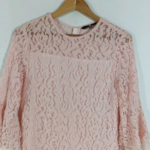 Peach Lace Casual Dress (Women)