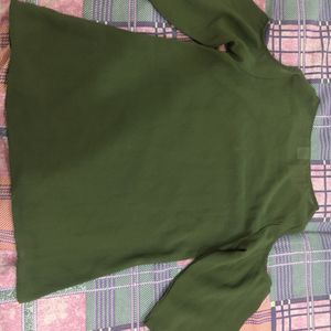 Georgette Olive Green Top