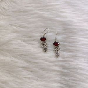 Red Stone Earrings For Women Nd Girls