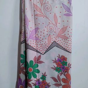 Beautiful White Flower Printed Saree