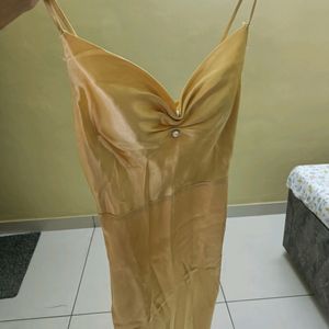 Sexy Golden Satin Dress