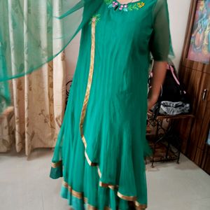 Dark Green Kurta Dupatta Set