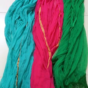 Three Chiffon Dupatta In Combo