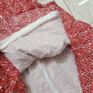 Red Frock Cute Cotton