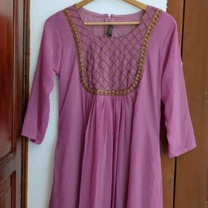 Mauve Shade Bead Work Kurthi