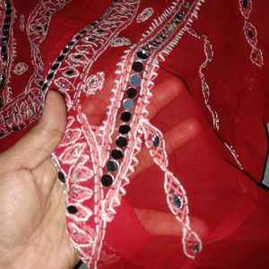 Gorgette Red Kurti