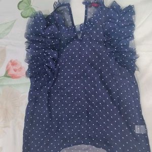 Navy Blue Polka Dot T Shirt