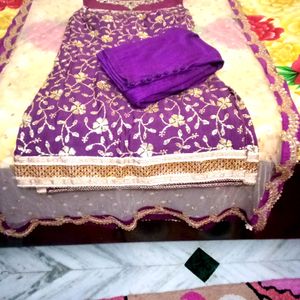 Purple Pant Suit With Dupatta