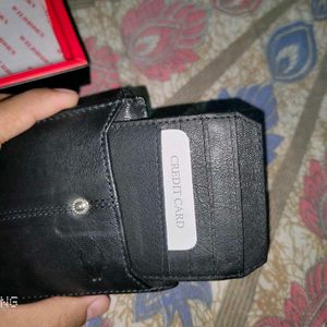 WILDHORN real top grain leather black wallet +belt