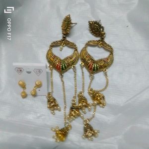 Long Size Jhumka And Small Studs