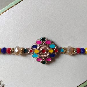 Designer Bhaiya Bhabhi Rakhi Set with Roli Chawal