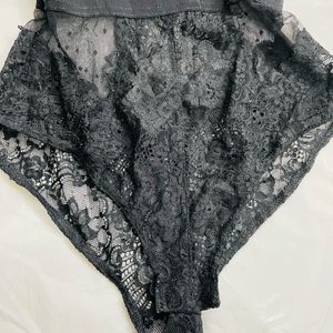 Women Sexy Black Net Bodysuit