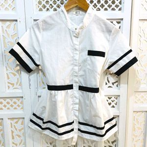 Pinterest Korean White & Black Top