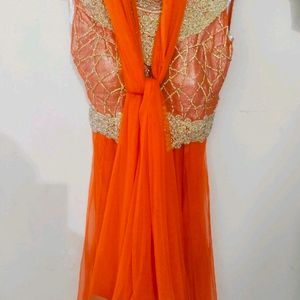 Orange Colour Gown