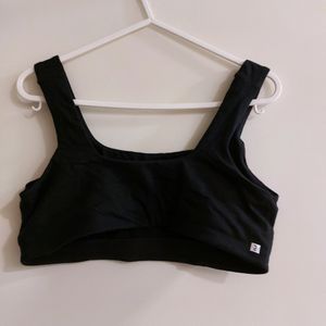 Black Cotton Sports Bra From Decathlon