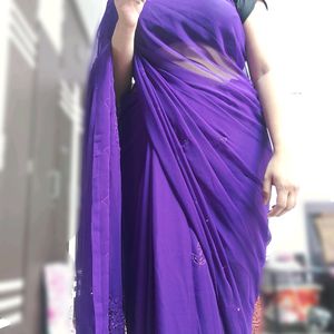 Embroidered Pearl Saree