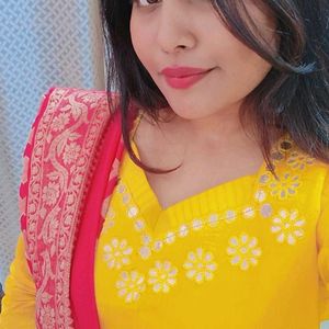 Yellow Kurta With Zari Plazo And Banarasi Dupptta