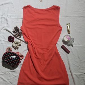 Coral Embroidered dress