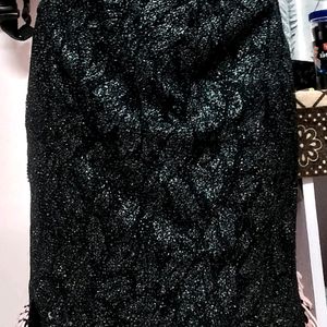 Black Shimmer Bodycon Skirt