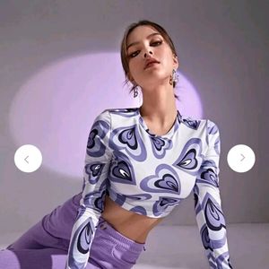 Y2k Printed Tie up Crop Top