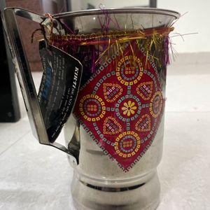 Unused Decorated Stainless Steel Jug