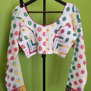 Cotton Jamdani Blouse New With Tag