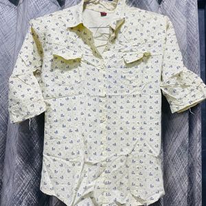 Yellow Printed Shirt For Women