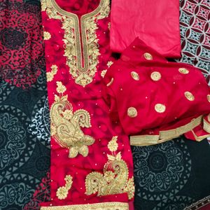 New PartyWear Suit Moti Work Full Embroidery Dupta