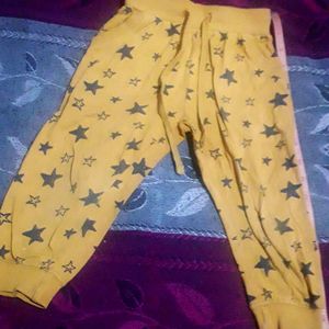 Yellow Color Kid's Cotton Lower In Good Condition