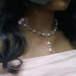 Pink Flower Asthetic Necklace